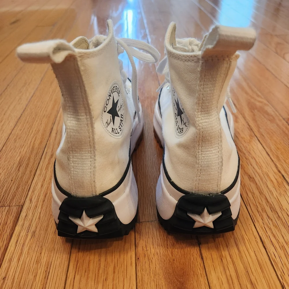 Converse White Run Star Hike Hi Platform Shoes 166799C - Picture 3 of 8